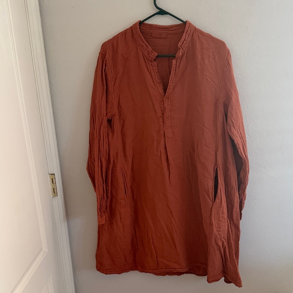 CP SHADES Rust Long Tunic Shirt Dress size M